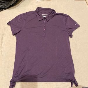 Women’s purple Columbia Omni-wick polo.